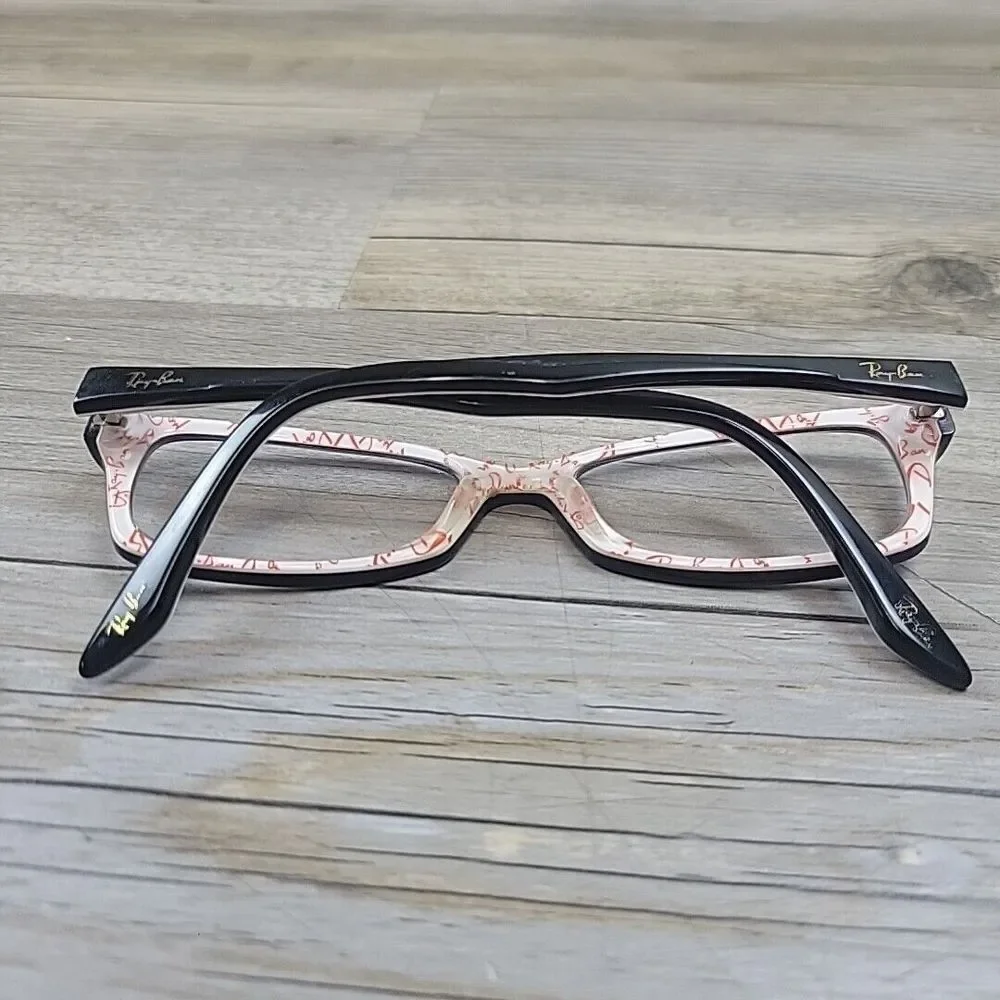 Ray-Ban RB 5234 5014 Eyeglasses FRAMES ONLY 51-16 140 Black White Red Letters‎